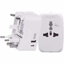 AKASHI - ALTWP 200 WH Type : Adaptateur secteur de voyage Compatibilité : Universelle Couleur : Blanc