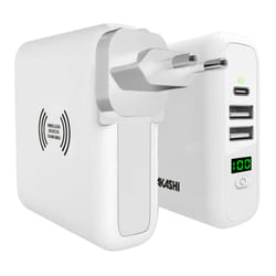 Akashi ALTACUVWIRL3USB chargeur d'appareils mobiles Écouteurs, Smartphone, Tablette Blanc USB Recharge sans fil Intérieure