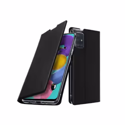 Akashi ALTFA51BLK, Folio porte carte, Samsung, Galaxy A51, 16,5 cm (6.5"), Noir