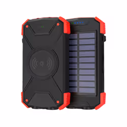 Altadif ALTPB10WIRLSOLAR, 10000 mAh, Recharge sans fil, Noir, Rouge
