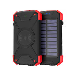 Altadif ALTPB10WIRLSOLAR banque d'alimentation électrique 10000 mAh Recharge sans fil Noir, Rouge