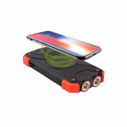 Altadif ALTPB10WIRLSOLAR banque d'alimentation électrique 10000 mAh Recharge sans fil Noir, Rouge