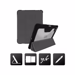 Altadif ALTFOLIPD129STRG étui pour tablette 12.9" Folio Noir, Transparent
