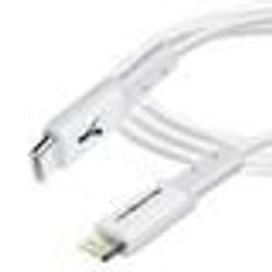 Câble USB-C vers Lightning - AKASHI - 3m - Charge Rapide 3A - Synchronisation - Blanc