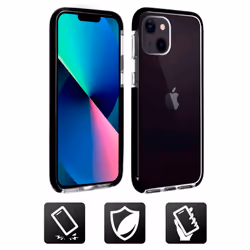 Akashi ALTCIP13STRG, Housse, Apple, IPHONE 13, 15,5 cm (6.1"), Noir, Transparent