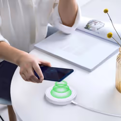 Akashi ALTCHWIRL10WH chargeur d'appareils mobiles Smartphone Blanc Recharge sans fil Intérieure