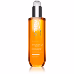 Réduire les efforts et multiplier les effets. L’huile moussante nettoyante Biotherm Biosource Total Renew Oil démaquille parf ...