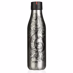 Bouteille isotherme LEOPOLD - LES ARTISTES - Time Up Tattoo mat - 500 ml - Gris et noir
