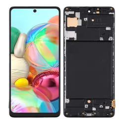 Ecran OLED sur châssis noir de remplacement pour Samsung Galaxy A71 (SM-A715F)