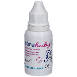 Solution Auriculaire - Cérubaby - 15ml - Nettoie - Prévient laccumulation de cérumen - Huile dolive