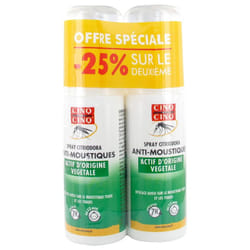 Cinq sur Cinq Spray Citriodora Anti-Moustiques Lot de 2 x 100 ml