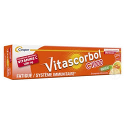 Vitascorbol C1000 20 Comprimés Effervescents Goût Orange
