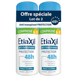 Etiaxil Déodorant Anti-Transpirant Compressé 48H Peaux Sensibles Aérosol Lot de 2 x 100 ml