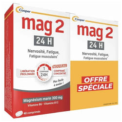 Mag 2 24H Formule Renforcée Lot de 2 x 40 Comprimés