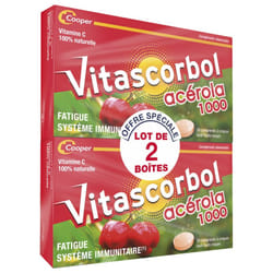 Vitascorbol Acérola 1000 Lot de 2 x 30 Comprimés à Croquer