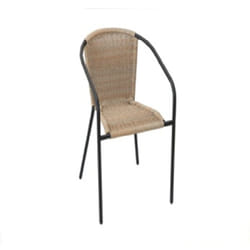 Carrefour Poltrona Bar Nature chaise d'extérieur Linge Siège rembourré Dossier rembourré Plastique, Acier Noir, Marron