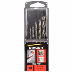 Désignation: Coffret Plastique de 6 Forets HSS Meulés Ø 2-3-4-5-6-8 Marque: Diager Retrouvez plus de 20 000 références chez l ...