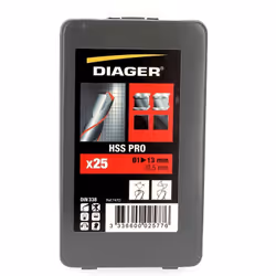 Désignation: Coffret Métal de 25 Forets HSS Meulés de Ø 1 A Ø 13 Marque: Diager Retrouvez plus de 20 000 références chez le m ...