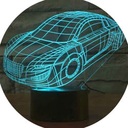 Lampe 3D Voiture de Sport Lumière 7 Couleurs Luminaire LED Décoration YONIS