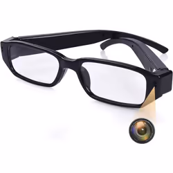Lunettes Caméra Espion Photo Vidéo Microphone 5 Mp Micro SD Full HD 1080P Noire + SD 4Go YONIS