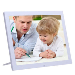 Cadre Numérique Photo Musique Vidéo HD LED USB Contrôle Distance 15 Pouces Blanc + SD 16Go YONIS