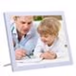 Cadre Photo Numérique HD LED 14 Pouces Tout-En-Un Lecteur MP3 Mp4 Alarme Blanc + SD 4Go YONIS