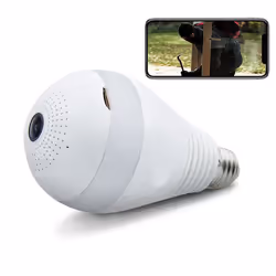 Ampoule Caméra Ip Panoramique À 360 Degrées Connectée Android iOs E27 Wifi YONIS