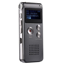 Dictaphone Professionnel USB 8GB Avec Enregistreur Vocal Lecteur MP3 WAV et Fonction VAR ROM 4 Go Gris YONIS