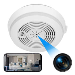 Détecteur de Fumée Caméra Espion Full HD 1080p PIR Vision Nocturne Wifi App Android iOs + SD 128Go YONIS