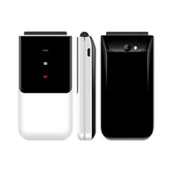 Téléphone Portable à Clapet 1.77 Pouces Double SIM Bluetooth FM Batterie Longue Durée Blanc YONIS