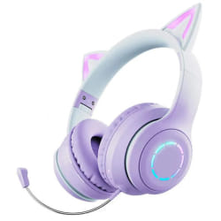 Yonis Casque Audio Sans Fil Oreilles De Chat - Purple