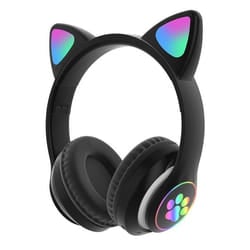 Casque Audio Bluetooth 5.0 Oreilles De Chat RGB Stéréo Avec Réduction De Bruit Noir YONIS