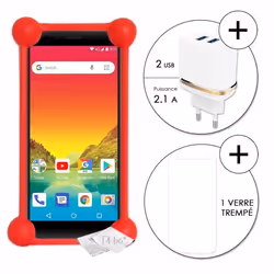 Coque bumper - Logicom - Le Hola - Rouge - Antichoc - Silicone - Ultra résistant