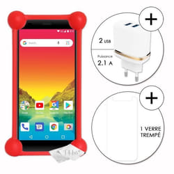 Coque bumper - Logicom - Le Hola - Rouge - Antichoc - Silicone - Ultra résistant