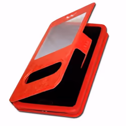 Housse Folio - Wiko - Y80 - Éco cuir rouge - Extra Slim - Fermeture magnétique
