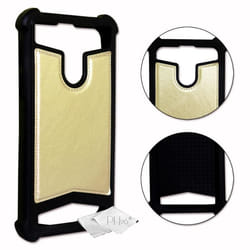 Coque arrière - Danew - Konnect 506 - Or Gold - Effet cuir - Antichocs - Chargement sans fil