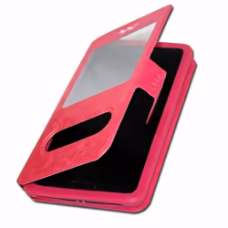 Housse - Wiko - View 3 - Rose Fushia - Simili cuir - Fermeture magnétique