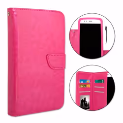 Etui housse folio - Wiko - View 5 Plus - Éco-cuir - Rose - Fermeture magnétique