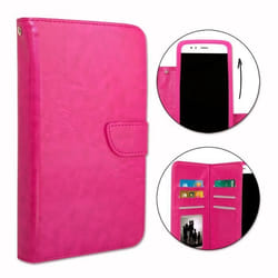 Etui housse folio - Wiko - View 5 Plus - Éco-cuir - Rose - Fermeture magnétique