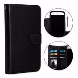 Etui Housse Folio - Wiko - View 4 - Éco-Cuir - Double Clapet - Fermeture Magnétique - Noir