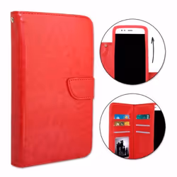 Etui housse folio - Gigaset - GS4 - Éco-cuir - Rouge - Fermeture magnétique