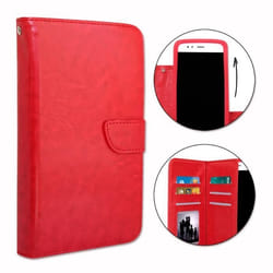 Etui housse folio - Gigaset - GS4 - Éco-cuir - Rouge - Fermeture magnétique