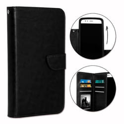 Etui housse folio - TCL - 10 SE - Éco-cuir - Double clapet - Fermeture magnétique - Noir