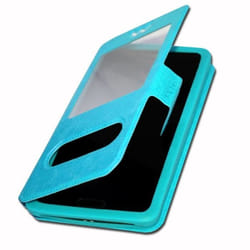 Housse - Blackview - A80 Plus - Bleu Turquoise - Simili cuir - Extra Slim avec fenêtres