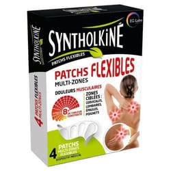 SyntholKiné Patchs Flexibles Douleurs Musculaires Multi-Zones 4 Patchs
