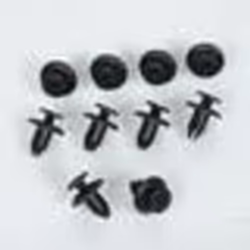 Rivet clips plastique - MFPN - Lot de 10 - Diamètre 6.5mm - Tête 15mm - Couleur Noir