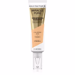 Une seule goutte suffit pour obtenir un fini impeccable et lumineux. Le fond de teint Max Factor Miracle Pure Skin-Improving  ...