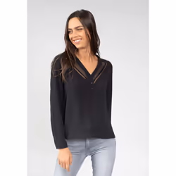Blouse unie en crêpe VALERIA