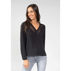 Blouse unie en crêpe VALERIA