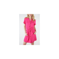 Robe chemise unie avec ceinture à nouer ALARHA